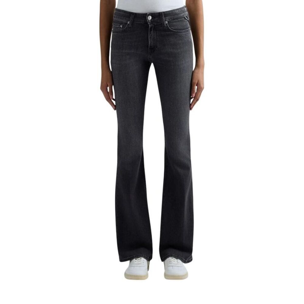 Replay Black Cotton Relaxed Fit Women's Jeans